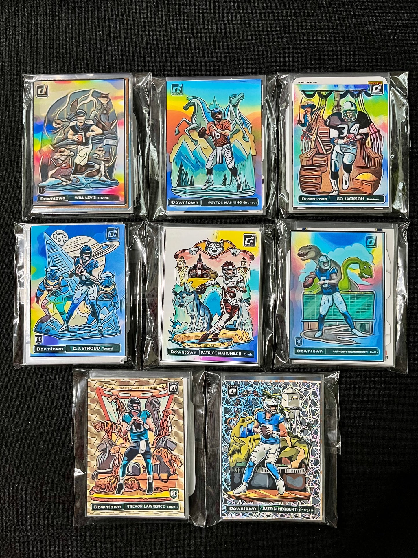 10-Card Panini Pack Custom Collectors NFL Football Team Repack - 2 Inserts & 3 RCs of your team in Every Pack! - Great team starter pack for kids!