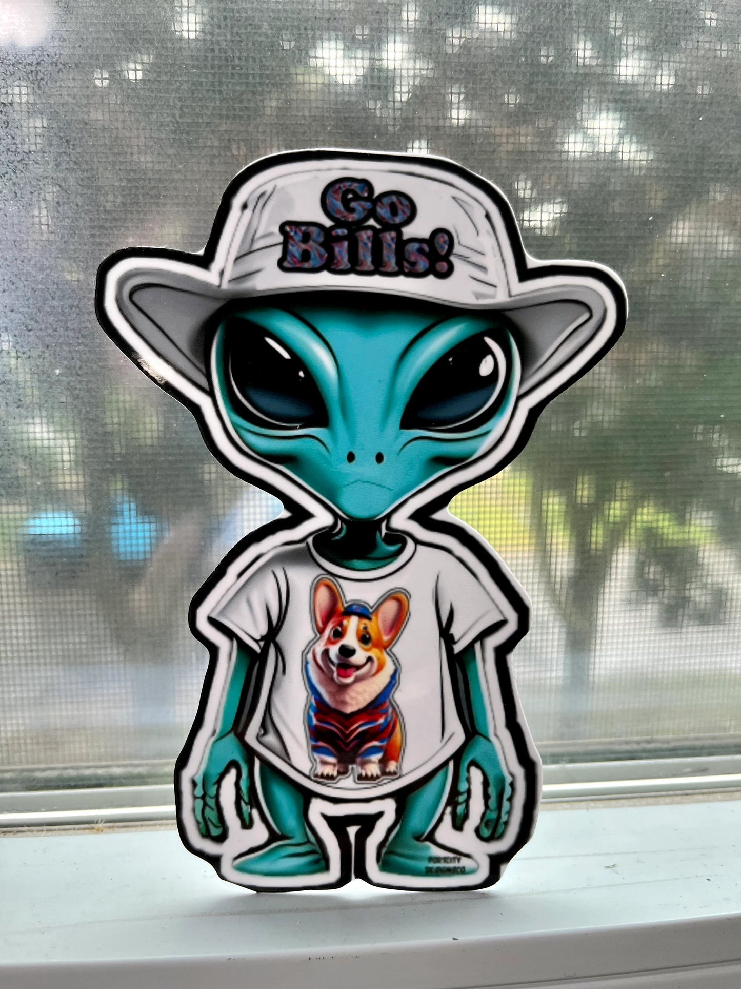 Buffalo Bills Sticker - Bills Mafia Buffalo Bills Fan Alien Vinyl NFL Decal - Great Gift! Water-Bottle, Laptop, Cup, Cooler decal