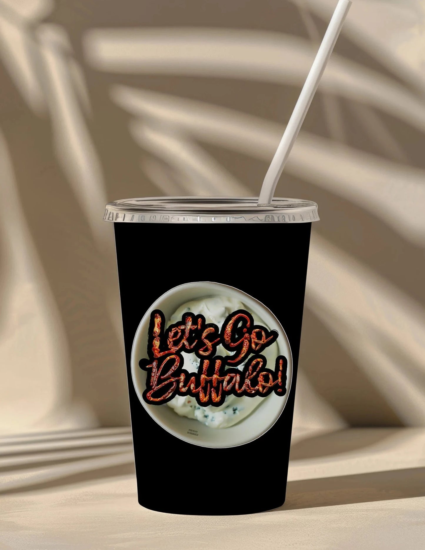 Buffalo Bills Sticker - Vinyl Let's Go Buffalo Chicken Wing & Bleu Cheese NFL Decal - Great Gift! Water Bottle, Laptop, Cooler Decal