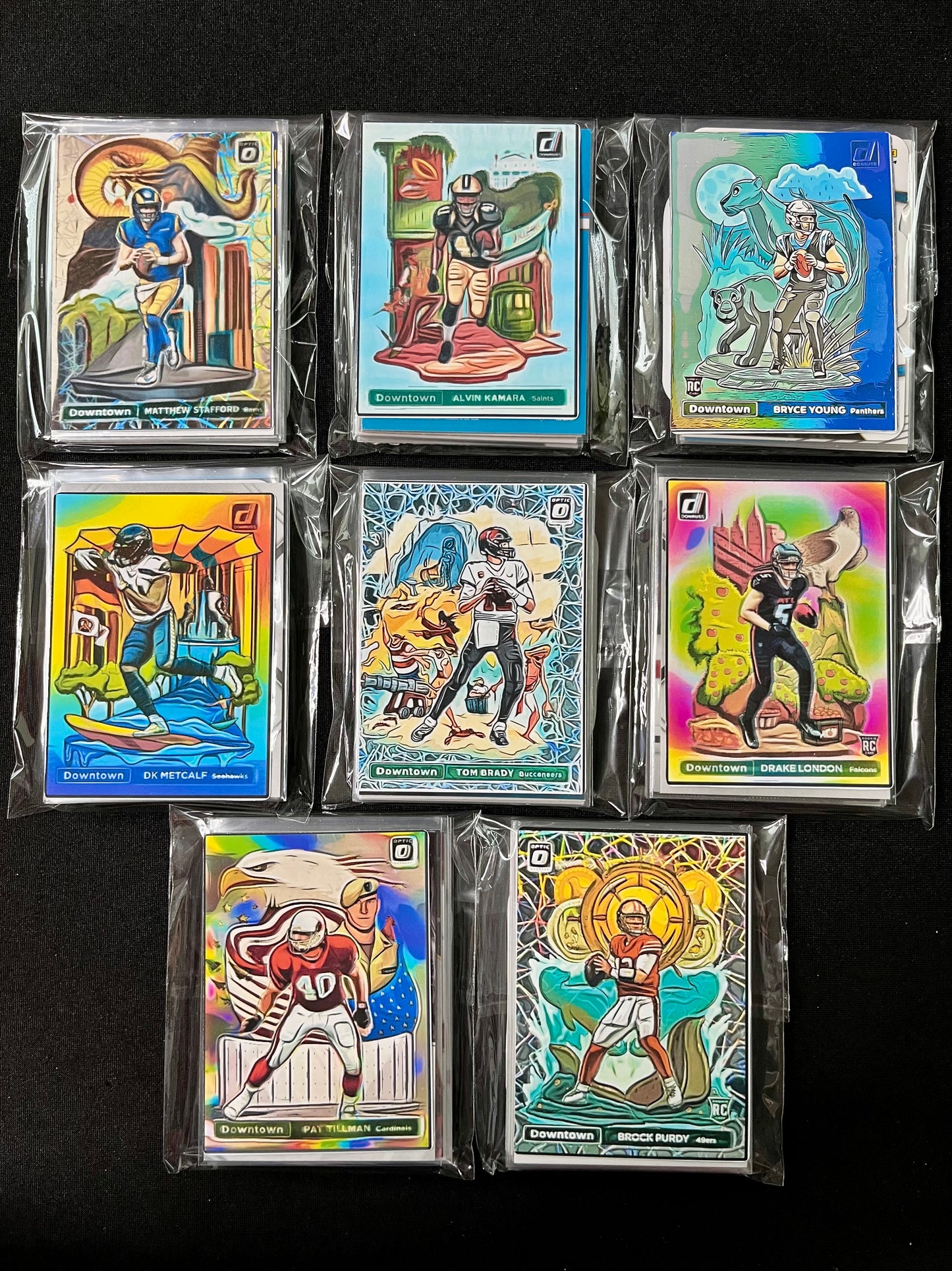 10-Card Panini Pack Custom Collectors NFL Football Team Repack - 2 Inserts & 3 RCs of your team in Every Pack! - Great team starter pack for kids!