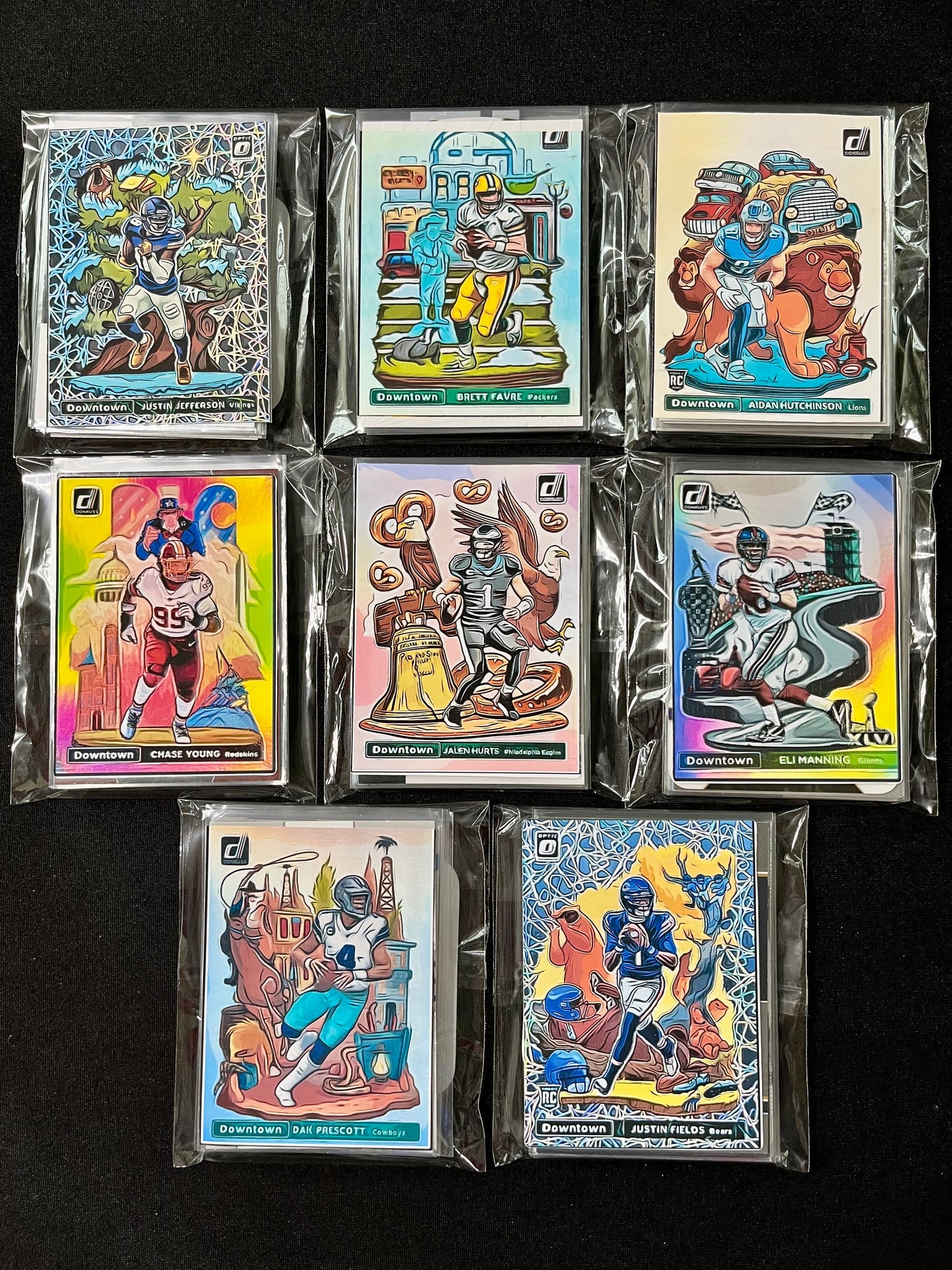 10-Card Panini Pack Custom Collectors NFL Football Team Repack - 2 Inserts & 3 RCs of your team in Every Pack! - Great team starter pack for kids!