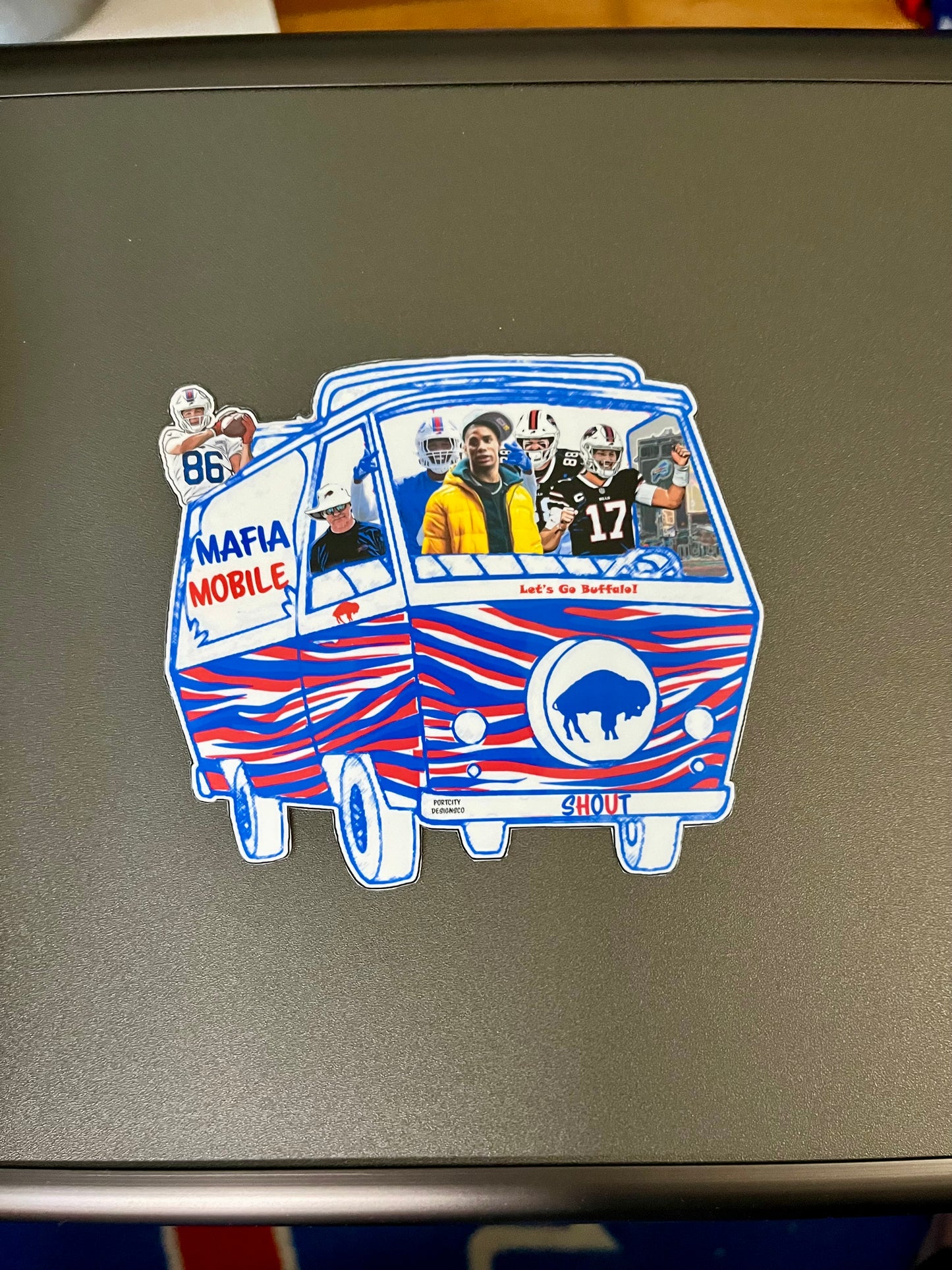 Buffalo Bills Sticker - Josh Allen, Keon Coleman, Dalton Kincaid Vinyl Mafia Mobile Decal - Water Bottle, Laptop, Cooler Decal, Great Gift!