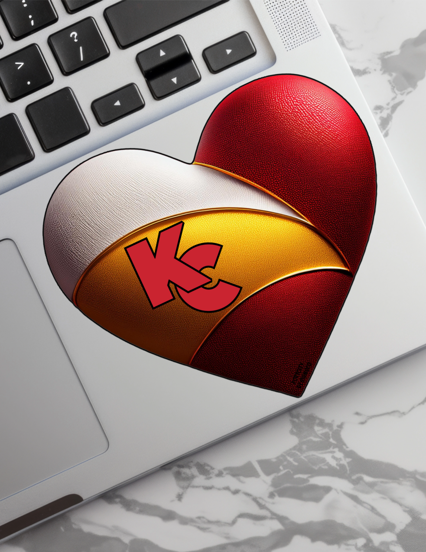 Kansas City Chiefs Sticker - Custom Kansas City Chiefs Football Fan NFL Heart Vinyl Decal - Great Gift! Water Bottle, Laptop, Cooler Decal