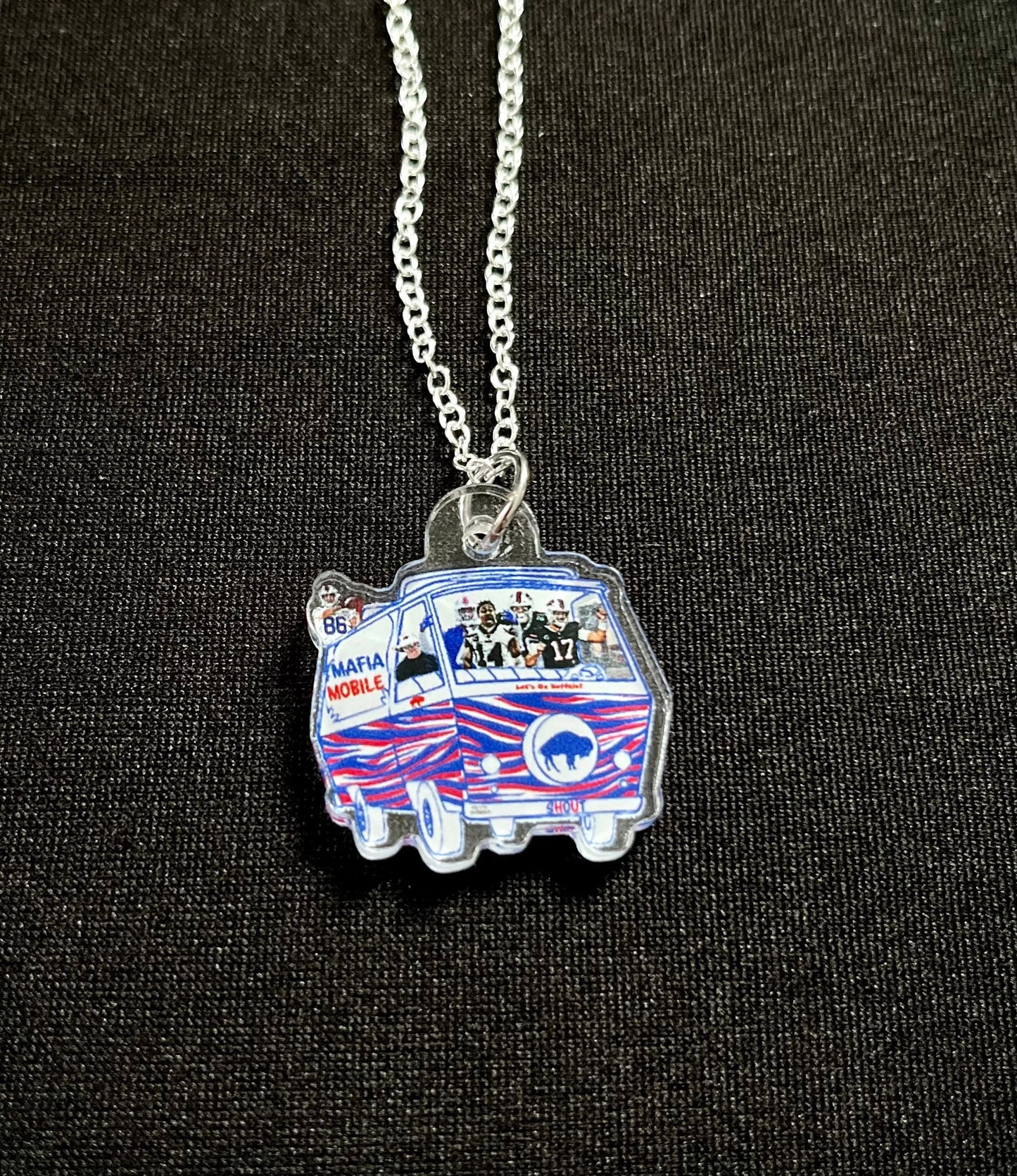 Buffalo Bills Necklace - Custom Josh Allen & Crew Mafia Mobile Charm Necklace - Perfect gift for any Bills Fan! Buffalo Bills Jewelry