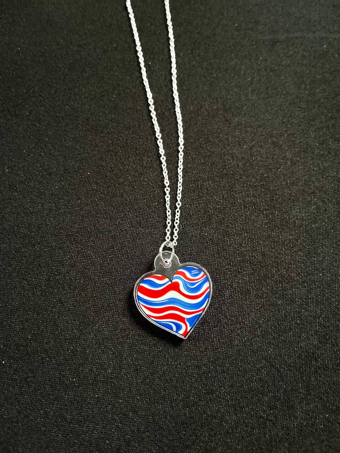 Buffalo Bills Necklace - Custom Red White & Blue Heart Charm Necklace - Great Gift! Bills Mafia Jewelry, Buffalo Bills Jewelry