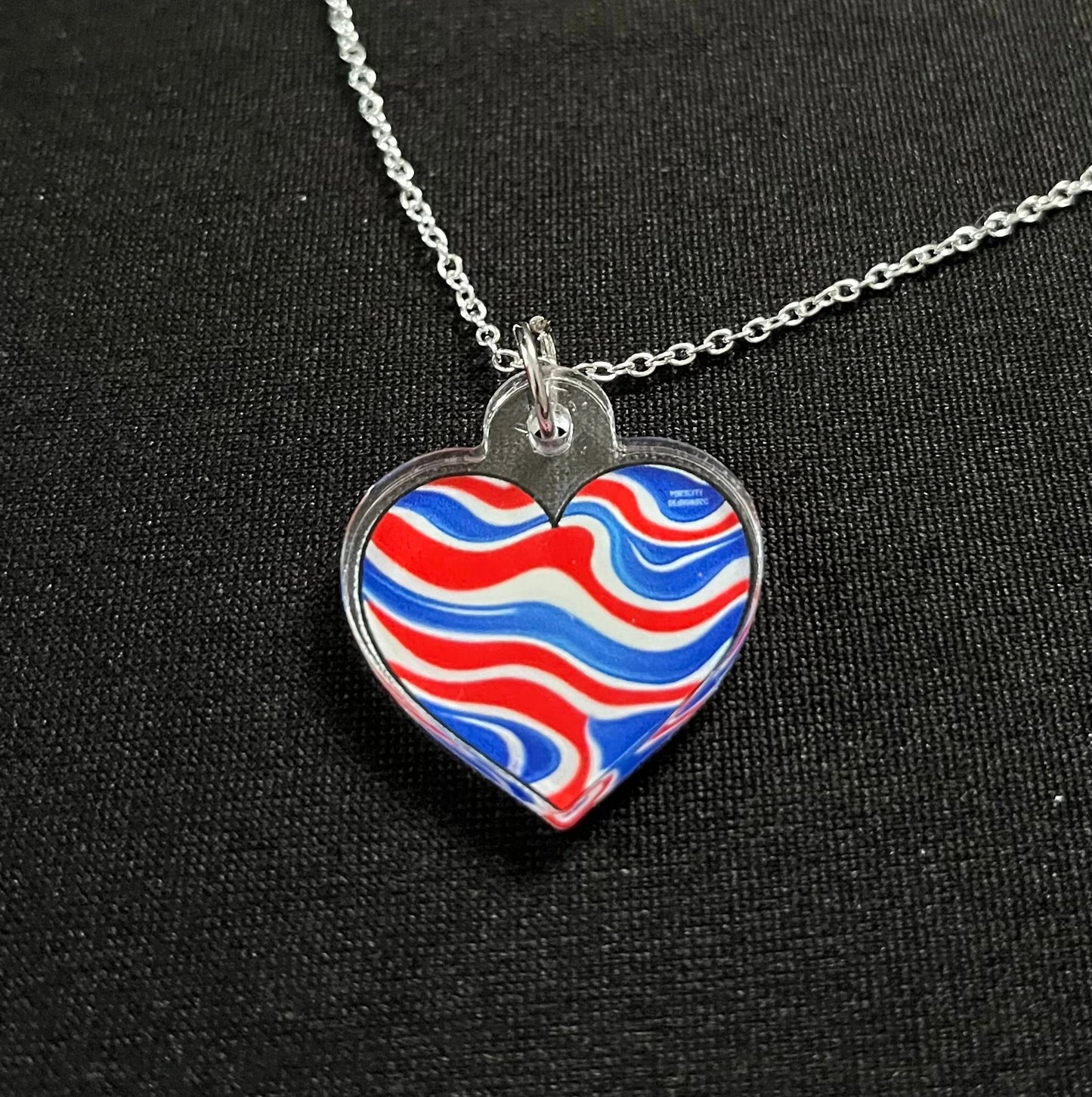 Buffalo Bills Necklace - Custom Red White & Blue Heart Charm Necklace - Great Gift! Bills Mafia Jewelry, Buffalo Bills Jewelry