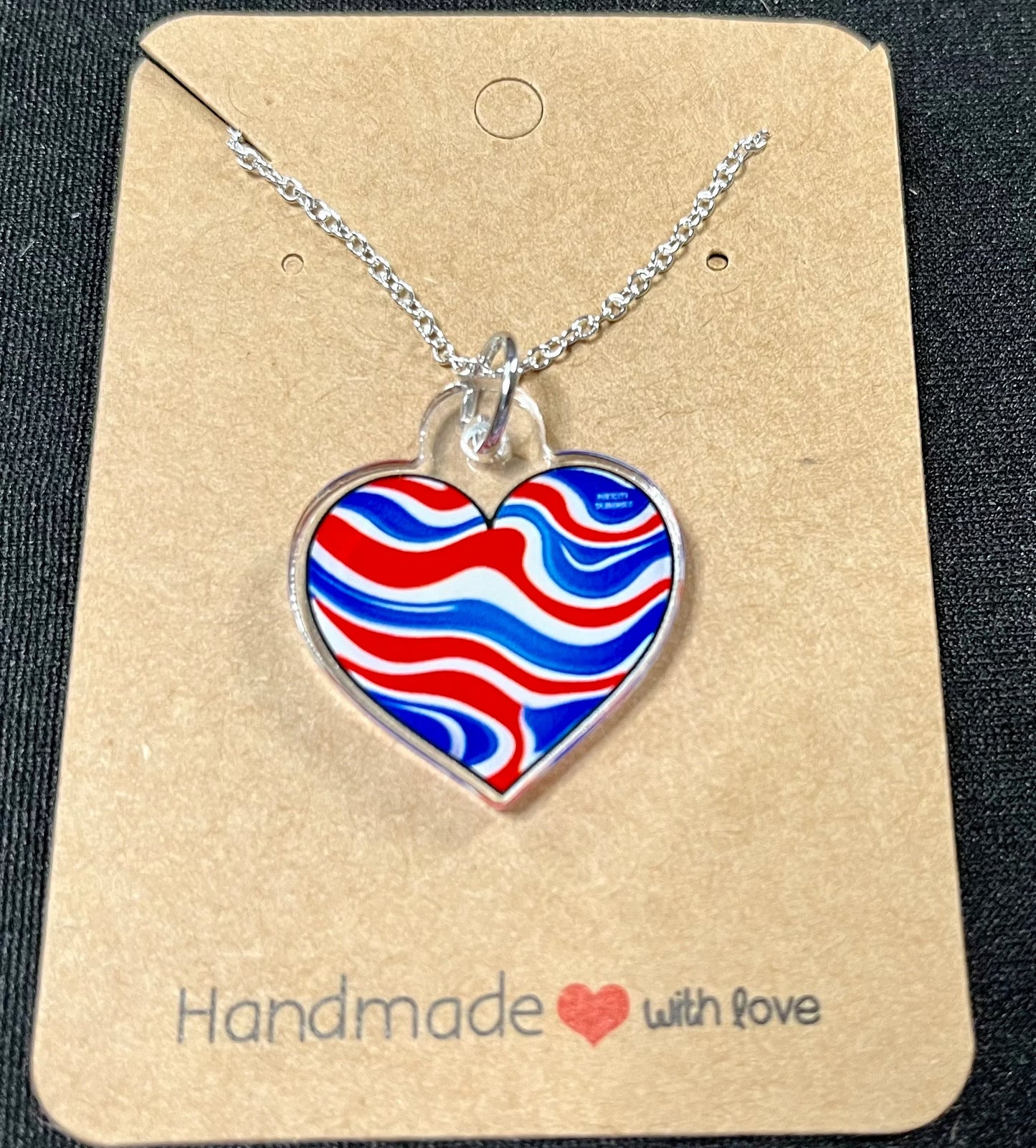 Buffalo Bills Necklace - Custom Red White & Blue Heart Charm Necklace - Great Gift! Bills Mafia Jewelry, Buffalo Bills Jewelry