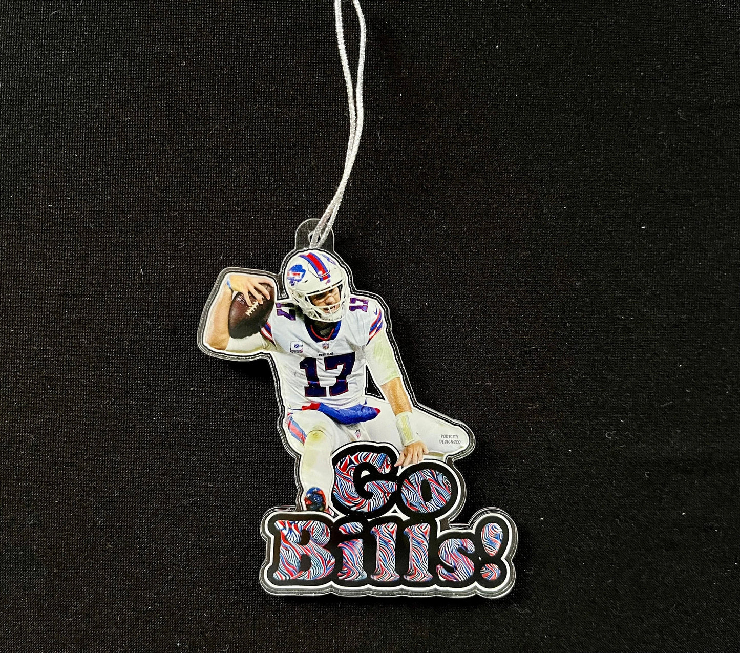 Buffalo Bills Ornament - Buffalo Josh Allen Go Bills Car Ornament - Buffalo Bills Christmas Ornament - Perfect to hang from Car or Tree!