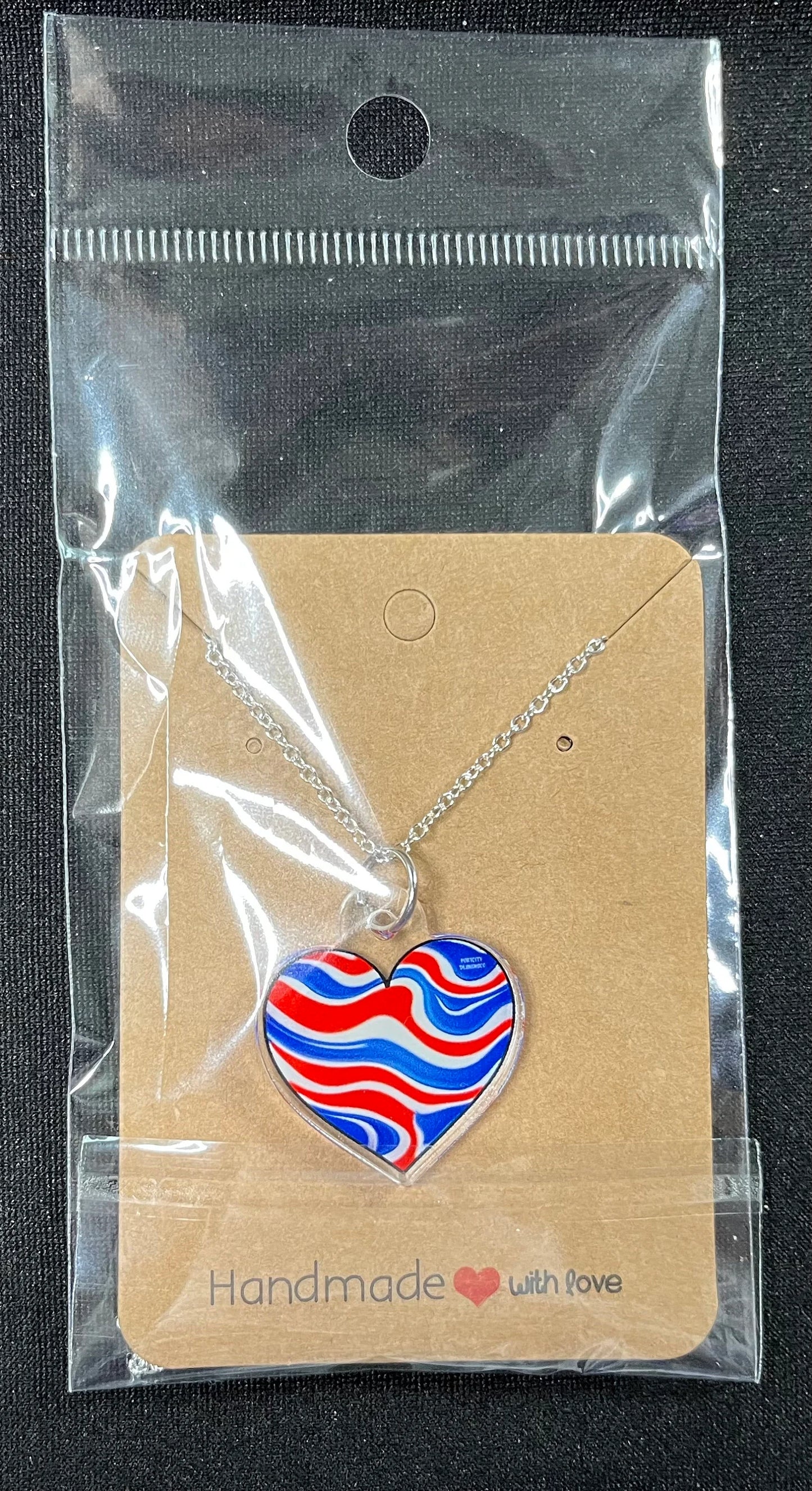 Buffalo Bills Necklace - Custom Red White & Blue Heart Charm Necklace - Great Gift! Bills Mafia Jewelry, Buffalo Bills Jewelry