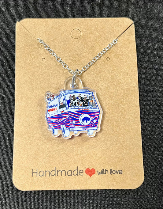 Buffalo Bills Necklace - Custom Josh Allen & Crew Mafia Mobile Charm Necklace - Perfect gift for any Bills Fan! Buffalo Bills Jewelry