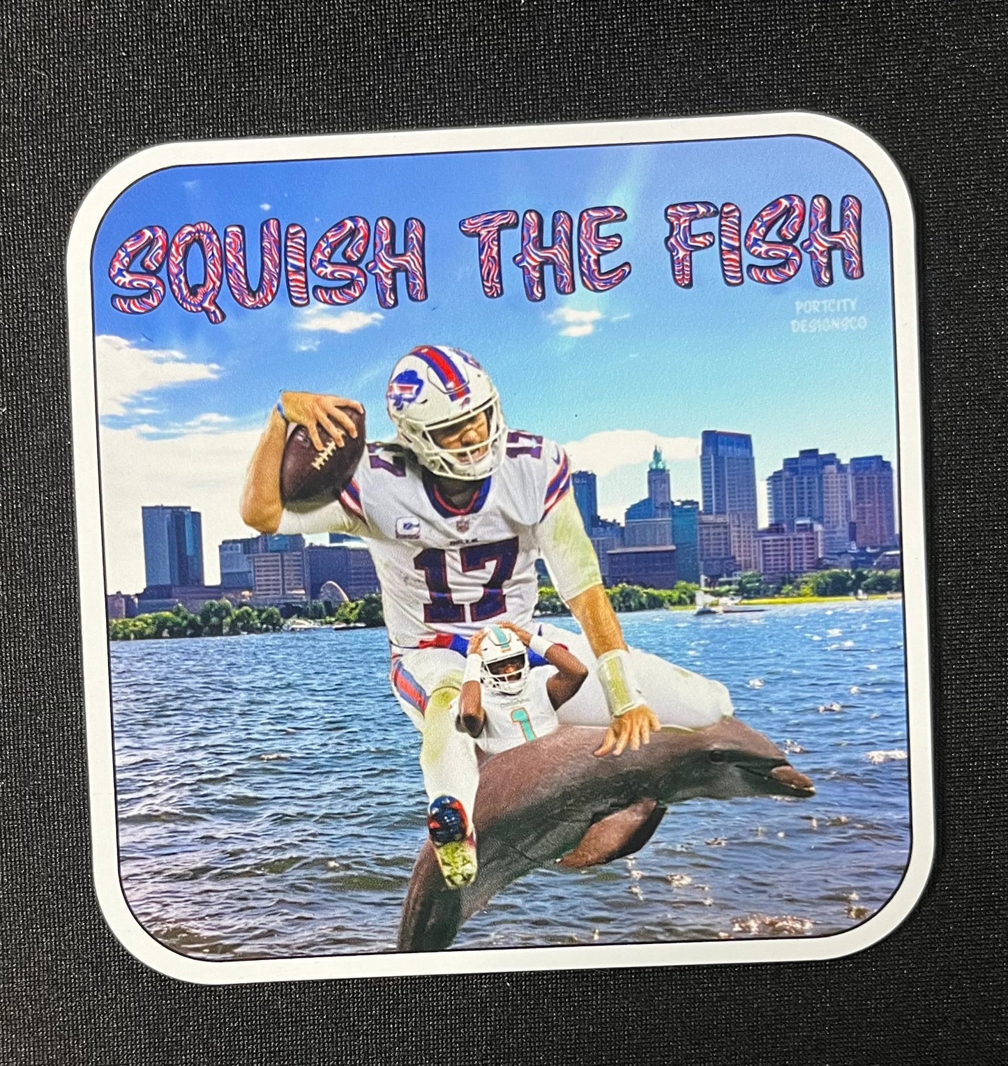 Buffalo Bills Magnet | Buffalo Bills Magnets| Buffalo Football Magnets - Custom WeatherProof Josh Allen & Tua Squish the Fish Magnet