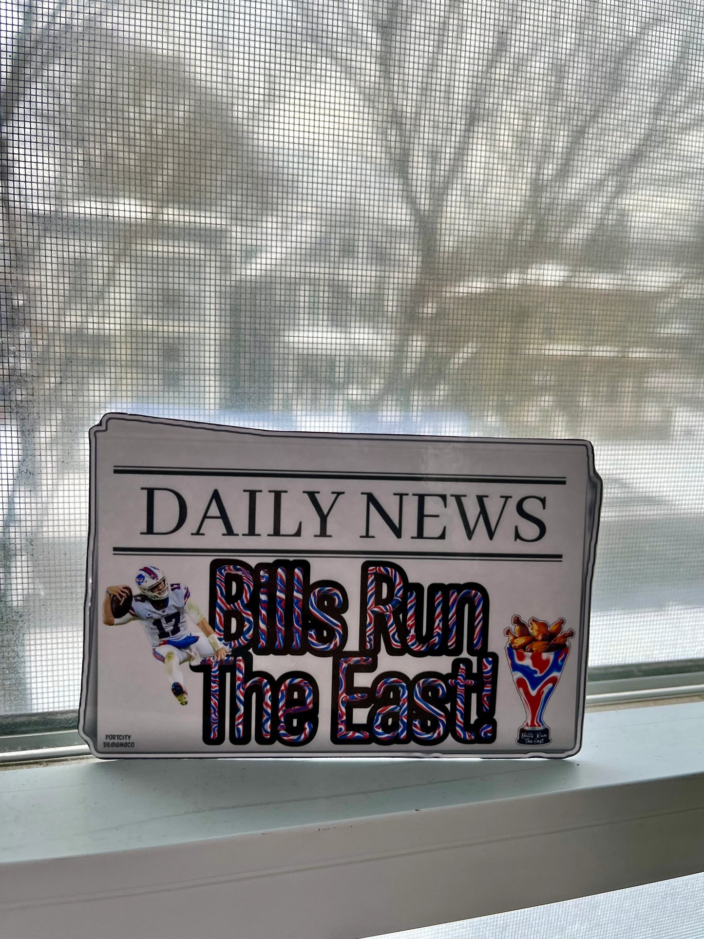 Buffalo Bills Sticker- Breaking News Bills Run The East Custom Vinyl Decal- Great Gift! Water Bottle, Laptop, Cooler Decal