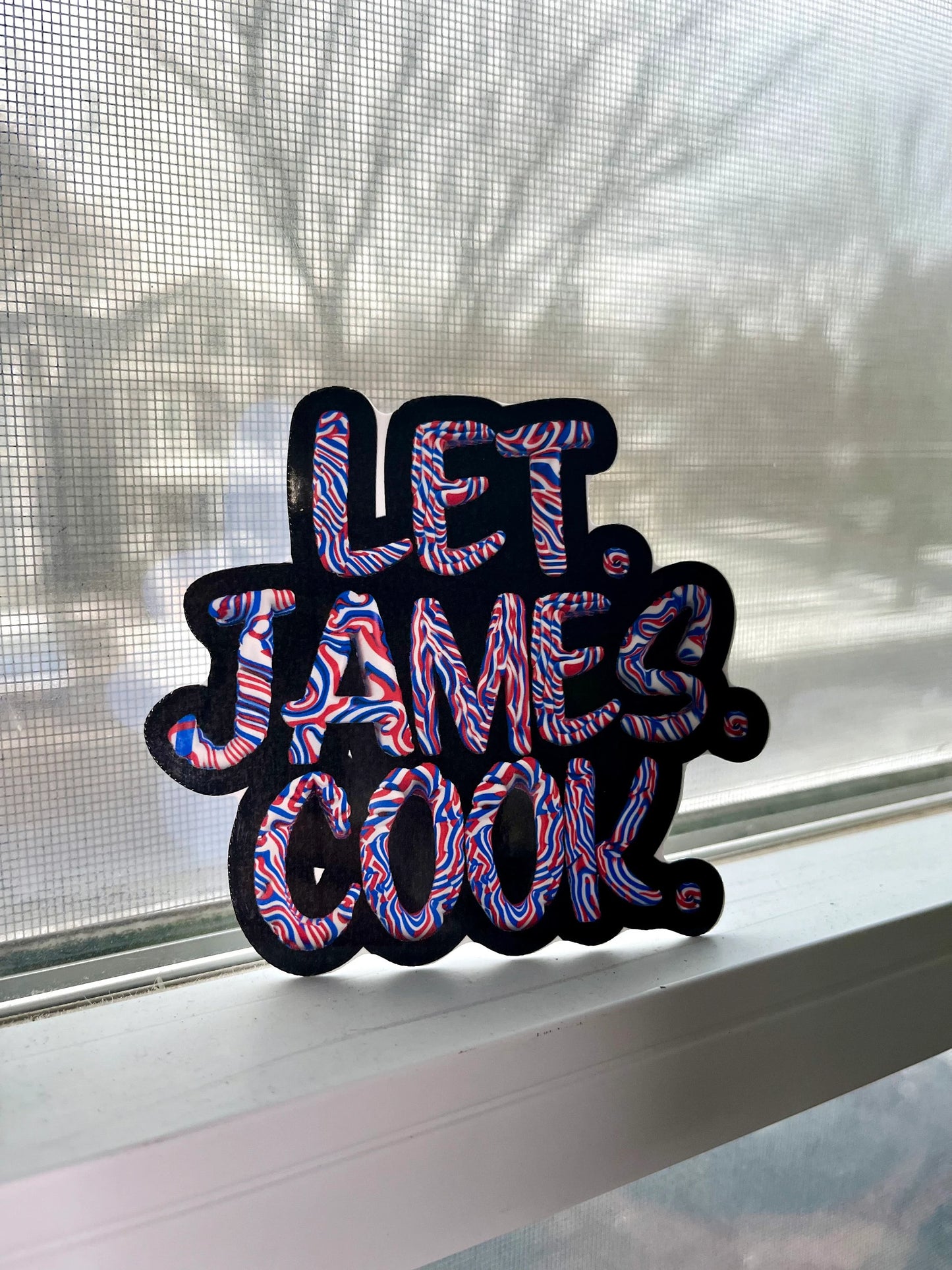 Buffalo Bills Sticker - Custom Vinyl Water-Resistant Let James Cook Decal - Perfect Bills Fan Gift, Water-Bottle, Cup, Cooler Decal