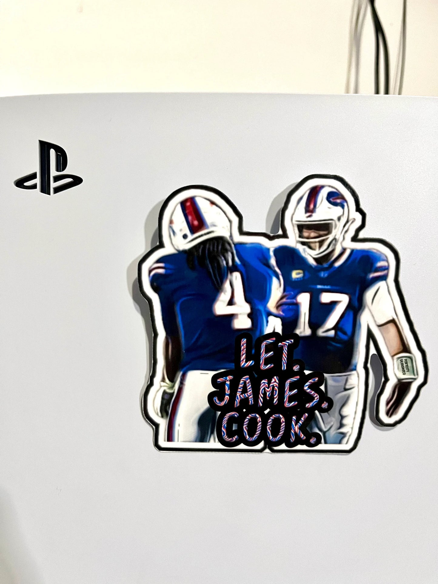 Buffalo Bills Sticker - Custom Vinyl Josh Allen & James Cook Let James Cook Decal - Perfect Bills Fan Gift - Water-Bottle, Cup, Cooler Decal