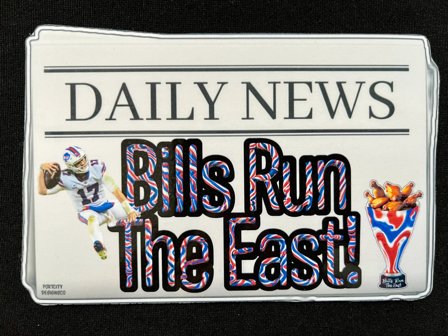 Buffalo Bills Sticker- Breaking News Bills Run The East Custom Vinyl Decal- Great Gift! Water Bottle, Laptop, Cooler Decal