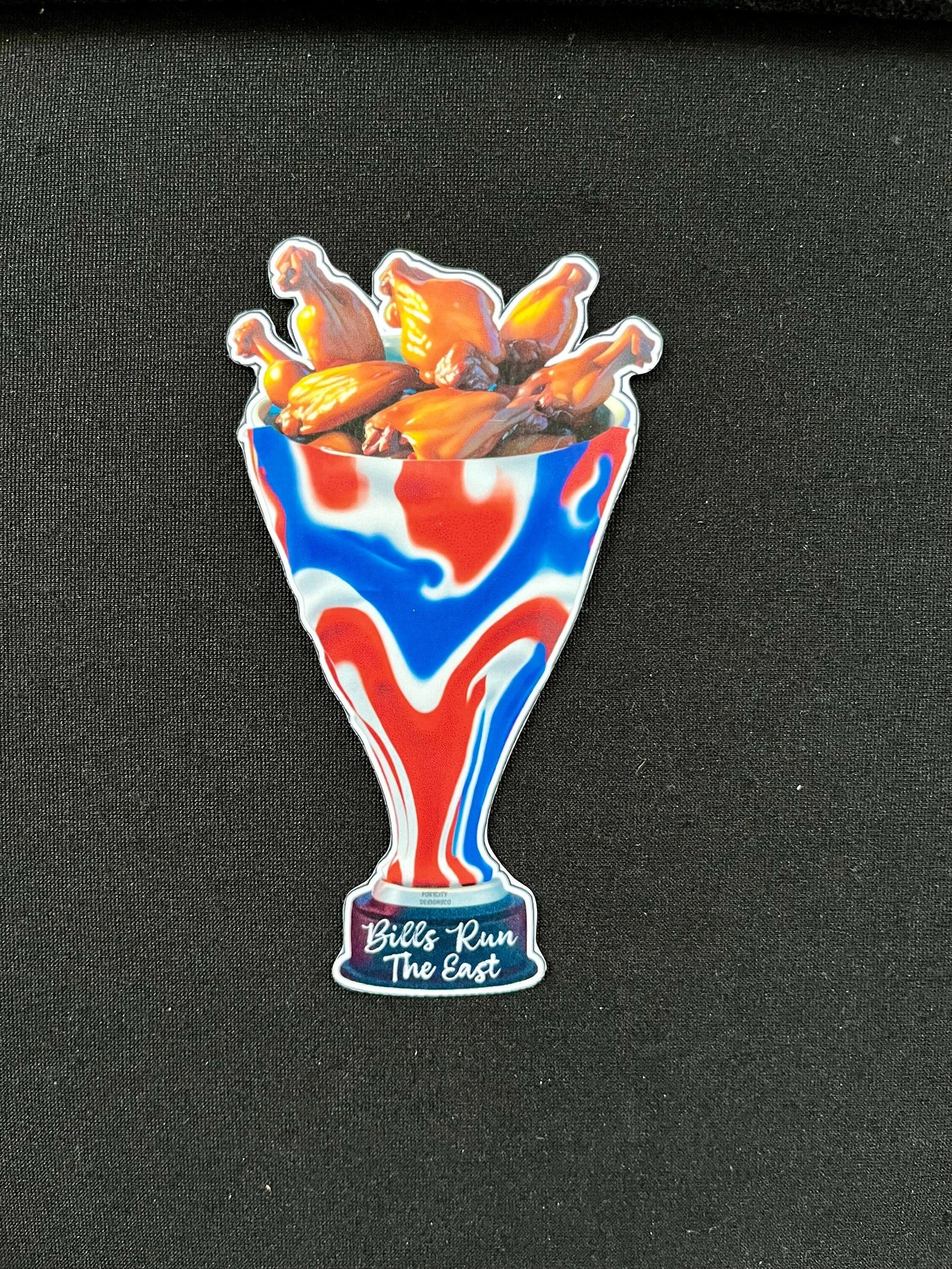 Buffalo Bills Sticker - Custom Vinyl NFL Decal - Bills Run The East Chicken Wing Trophy - Great Gift! Water Bottle, Laptop, Cooler Decal