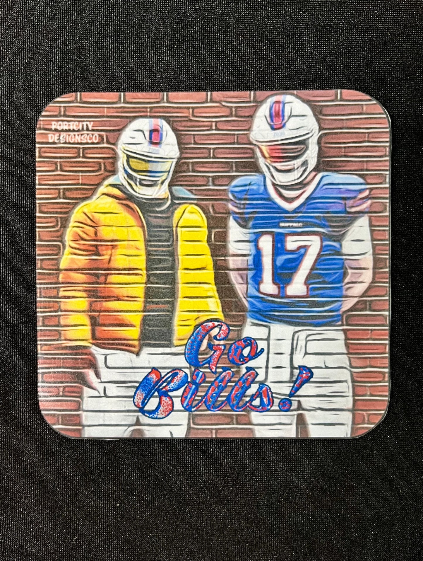 Buffalo Bills Sticker - Josh Allen & Keon Coleman Mural Go Bills NFL Vinyl Decal - Water bottle, Laptop, Cooler Decal, Great Gift!