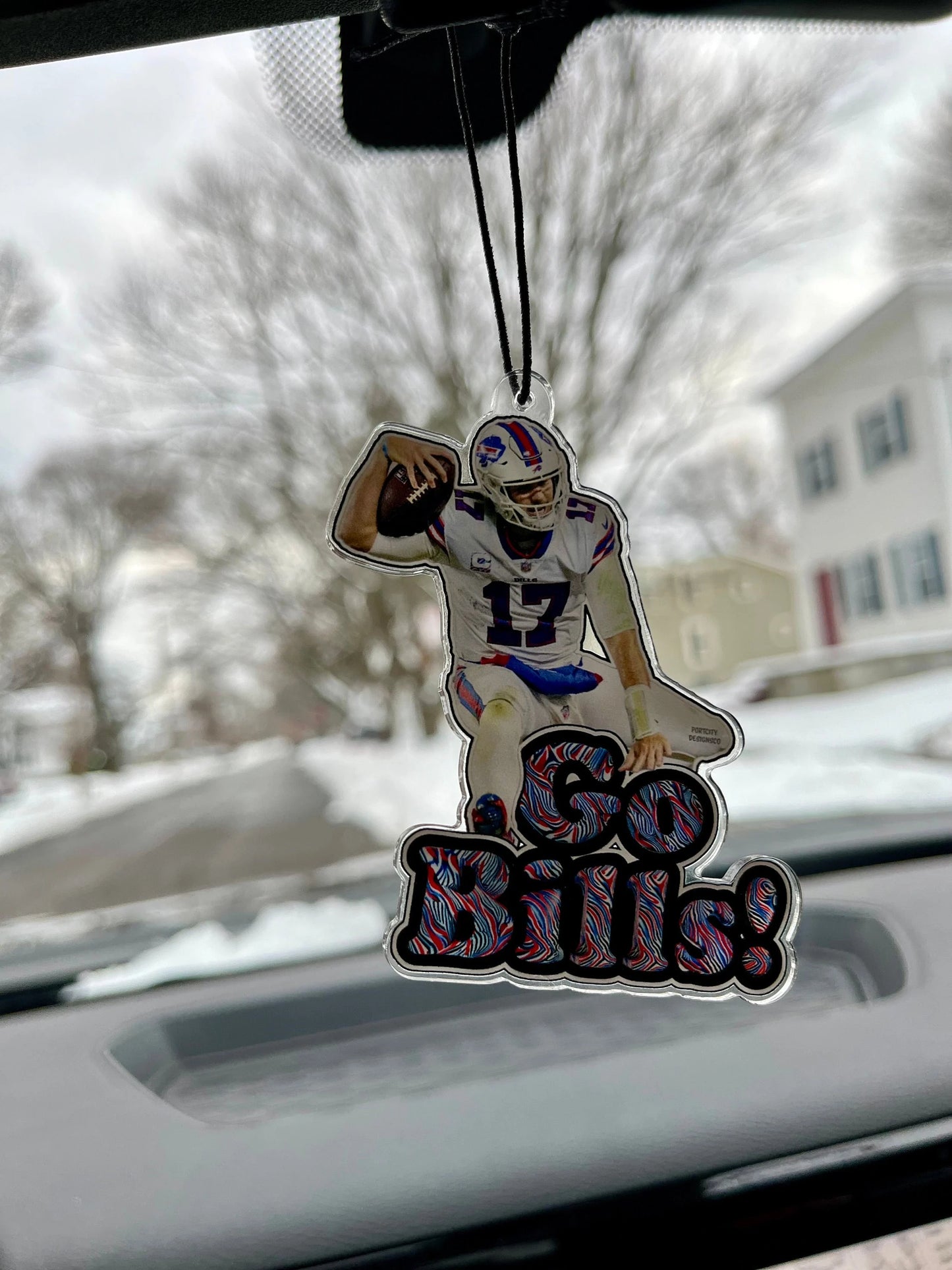 Buffalo Bills Ornament - Buffalo Josh Allen Go Bills Car Ornament - Buffalo Bills Christmas Ornament - Perfect to hang from Car or Tree!