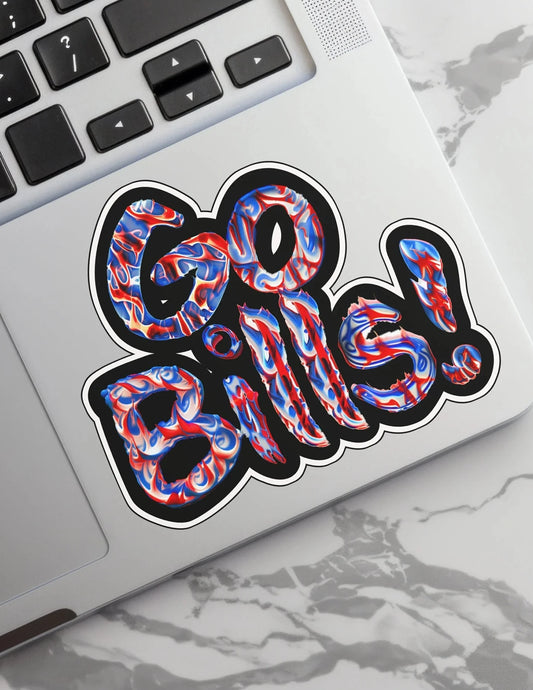 Buffalo Bills Sticker - Go Bills! Red/White/Blue Smoke Custom Vinyl Bills Fan Decal - Bills Mafia Gift, Water-Bottle, Cup or Cooler Decals