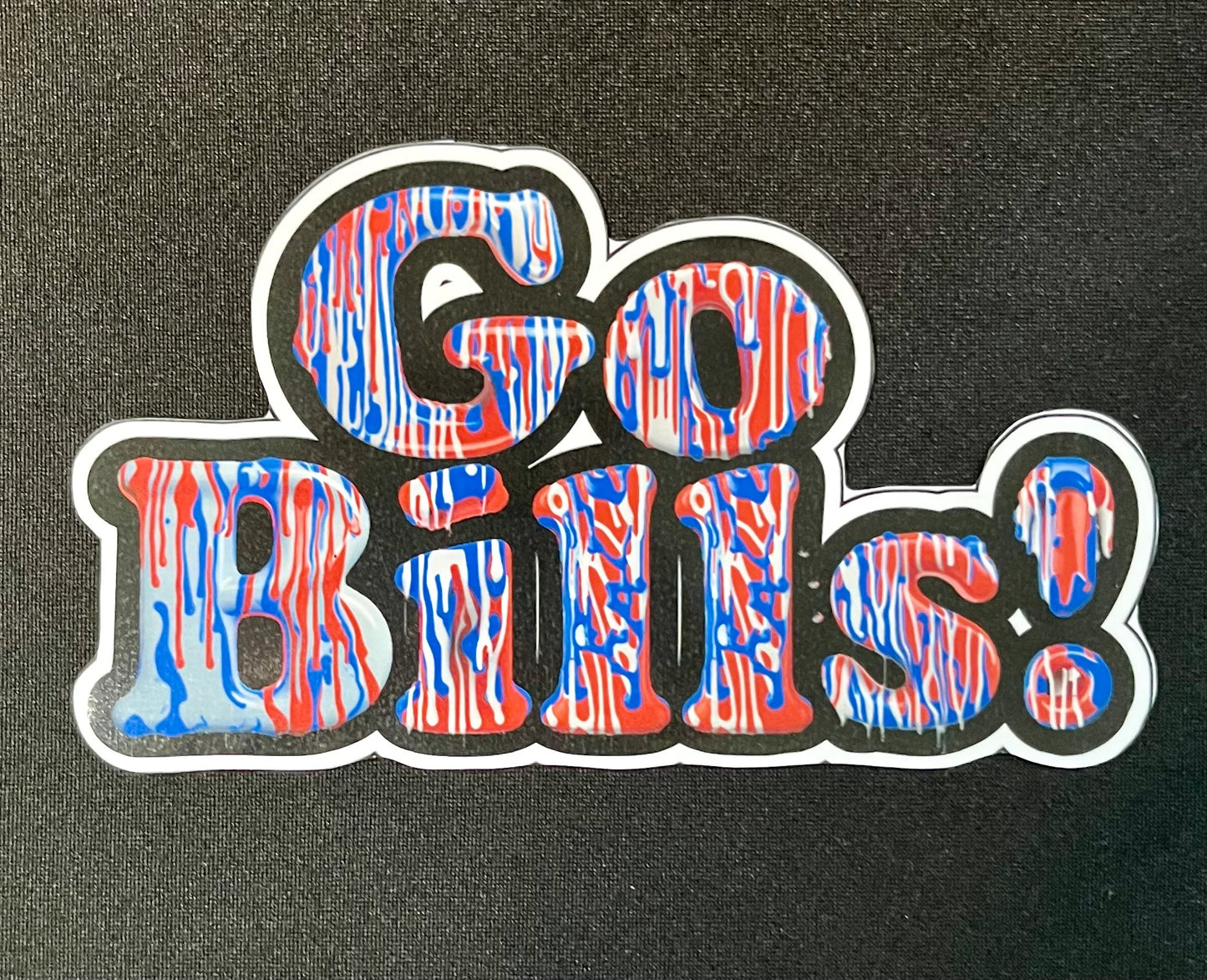 Buffalo Bills Sticker - Go Bills! Paint drip Custom Vinyl Bills Fan Decal - Perfect Bills Mafia Gift, Water-Bottle, Cup or Cooler Decals