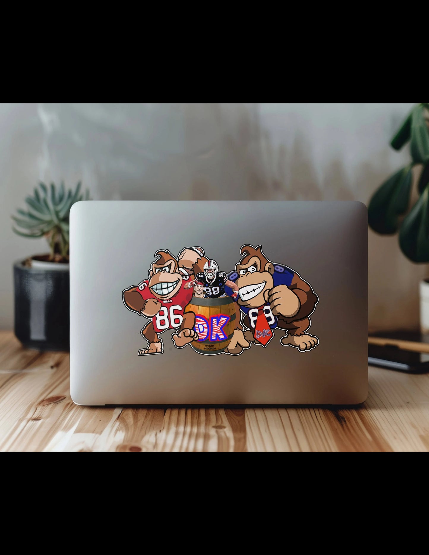 Buffalo Bills Sticker - DK Brothers Dawson Knox & Dalton Kincaid Donkey Kong Vinyl Decal - 2 sizes - Water Bottle, Laptop, Cooler Decal