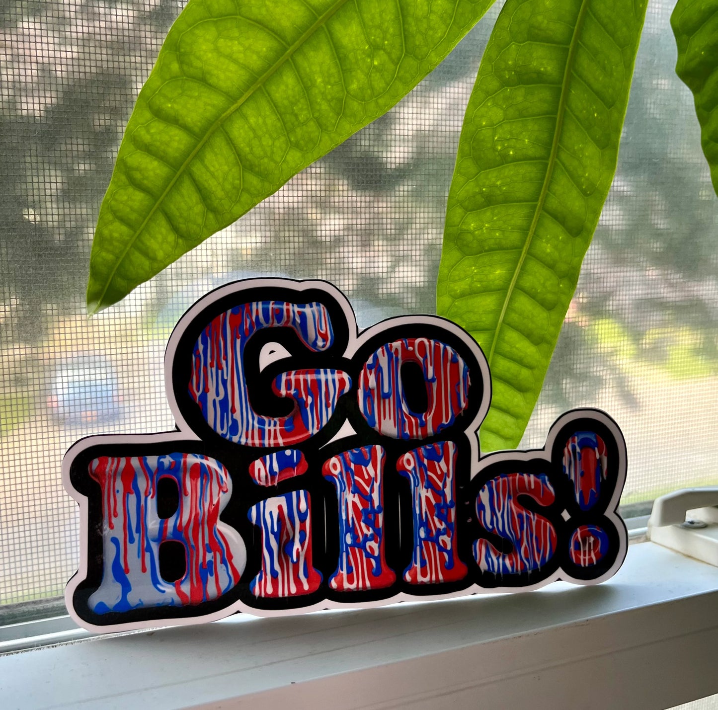 Buffalo Bills Sticker - Go Bills! Paint drip Custom Vinyl Bills Fan Decal - Perfect Bills Mafia Gift, Water-Bottle, Cup or Cooler Decals