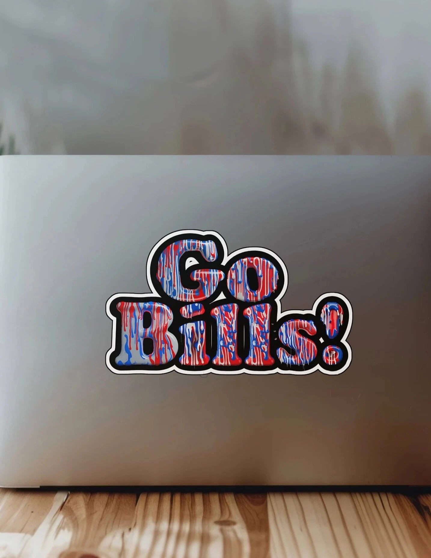 Buffalo Bills Sticker - Go Bills! Paint drip Custom Vinyl Bills Fan Decal - Perfect Bills Mafia Gift, Water-Bottle, Cup or Cooler Decals