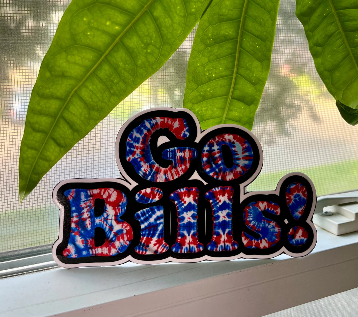 Buffalo Bills Sticker - Go Bills! Tie Dye Custom Vinyl Bills Fan Decal - Perfect Bills Mafia Gift, Water-Bottle, Cup or Cooler Decals