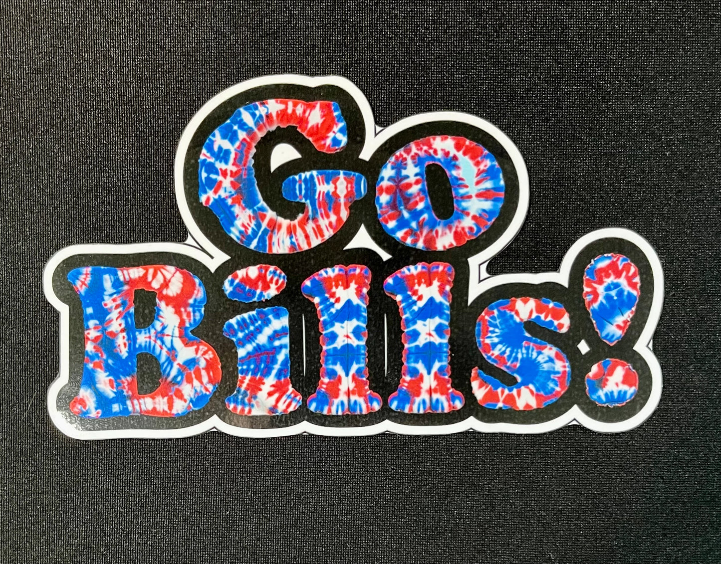 Buffalo Bills Sticker - Go Bills! Tie Dye Custom Vinyl Bills Fan Decal - Perfect Bills Mafia Gift, Water-Bottle, Cup or Cooler Decals