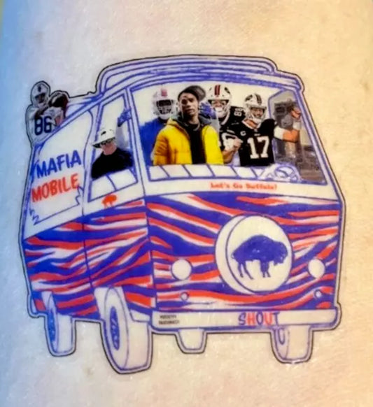 Buffalo Bills Tattoo - Josh Allen & Crew Mafia Mobile Game Day Temporary Tattoo